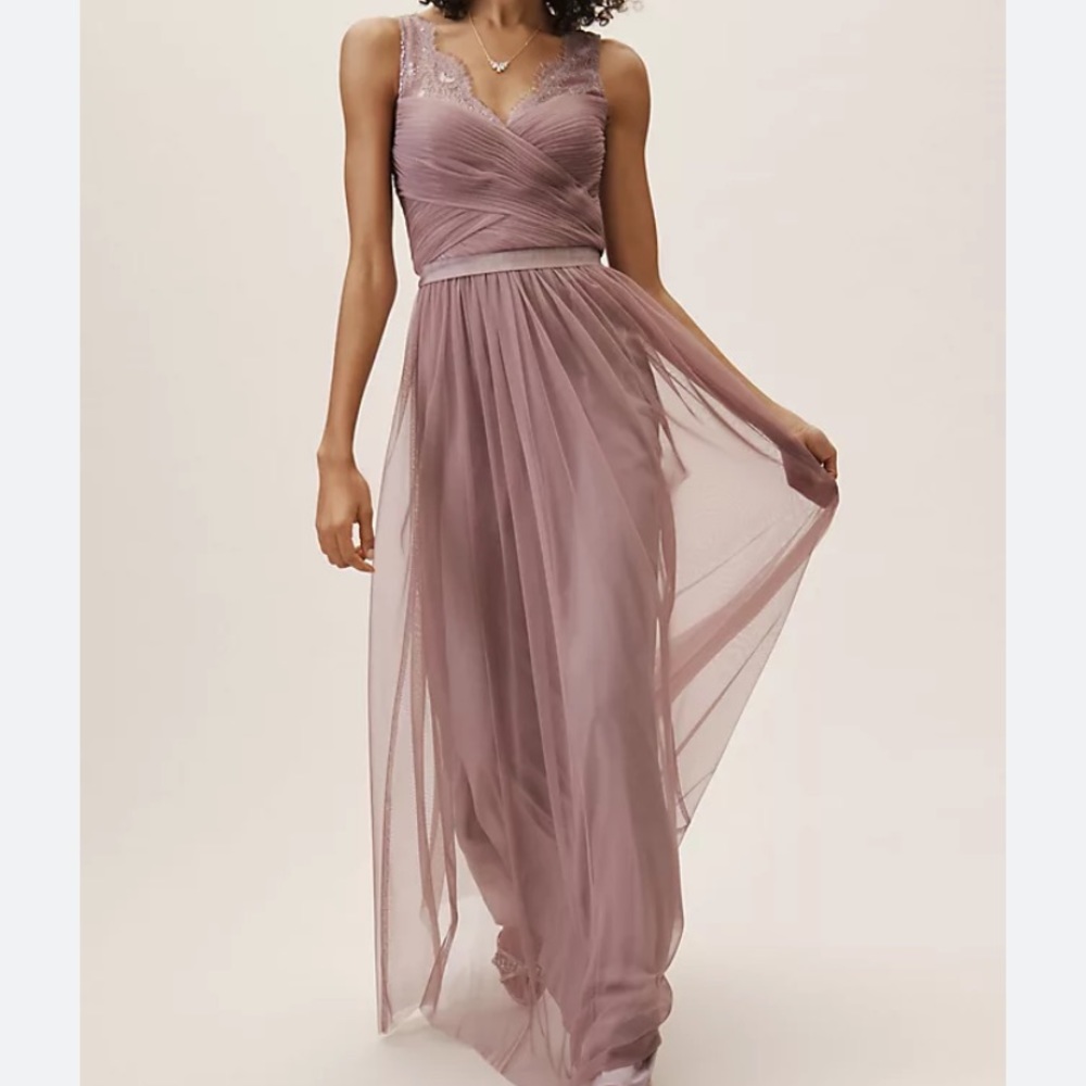 Anthropologie BHLDN Fleur Hitherto Sz 8 Pink Rose  Formal Full Length Dress.